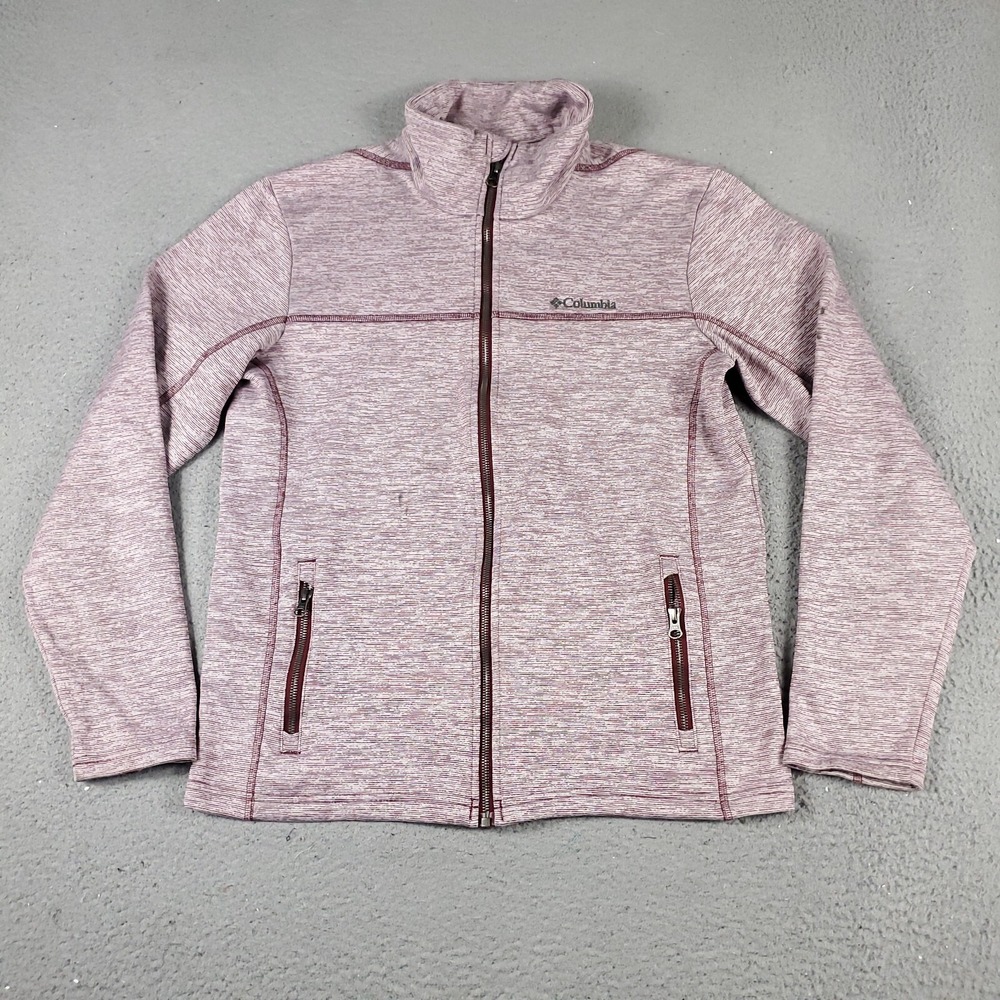 Columbia Jacket Womens Medium Pink Full Zip Fleece Sweater Sweatshirt
